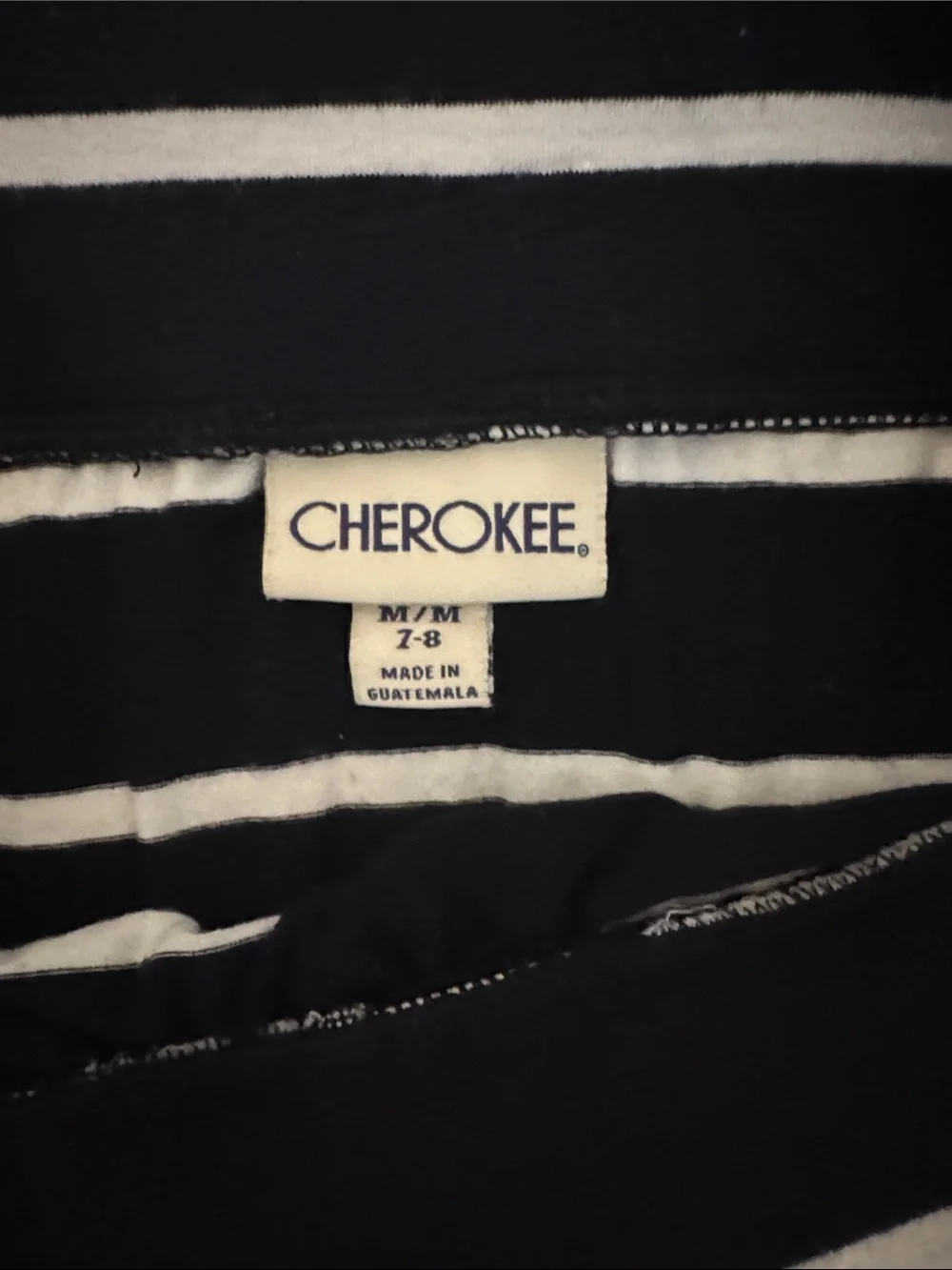 Cherokee Black and White Striped A-Line Skirt